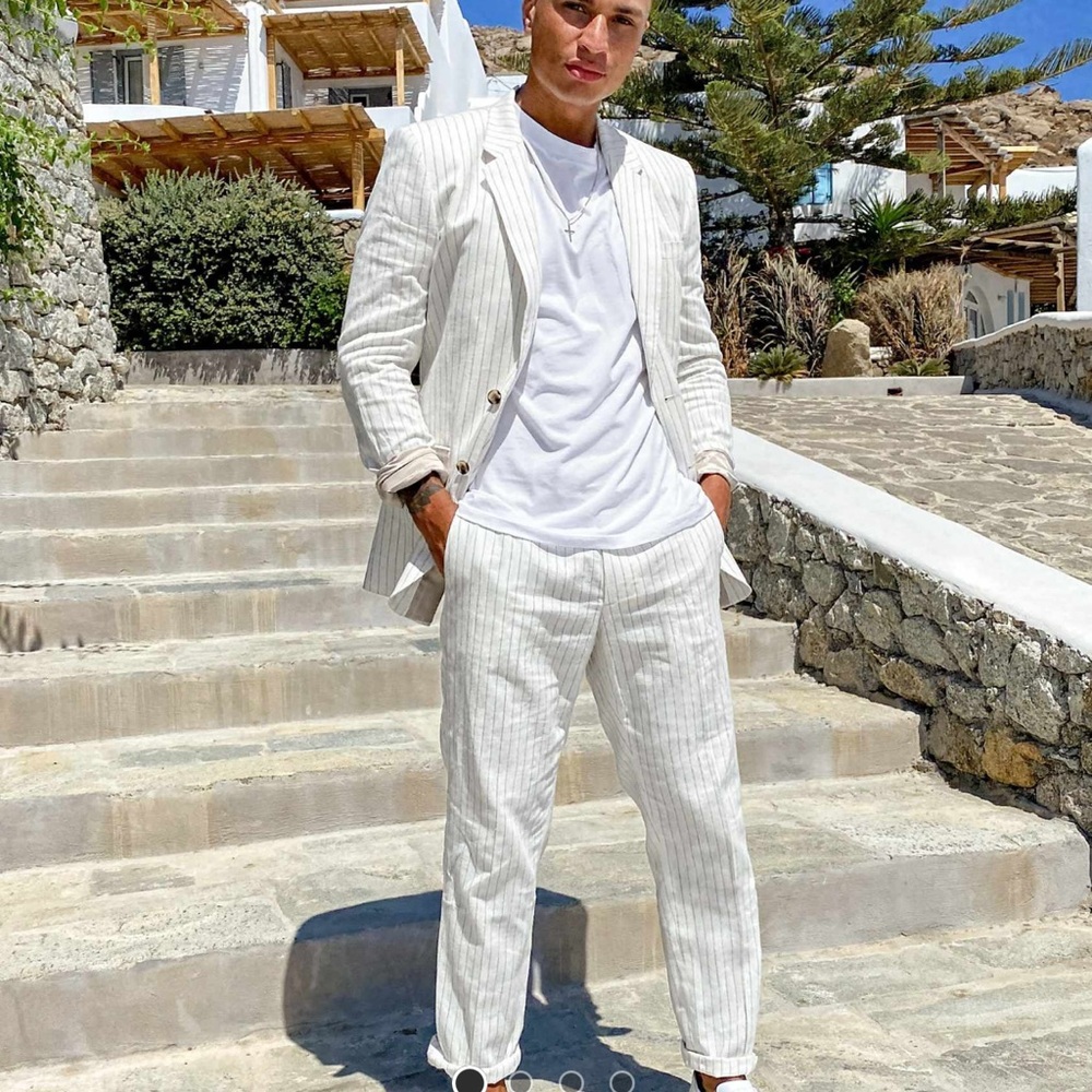 ASOS men linen blazer sport coat jacket size 38